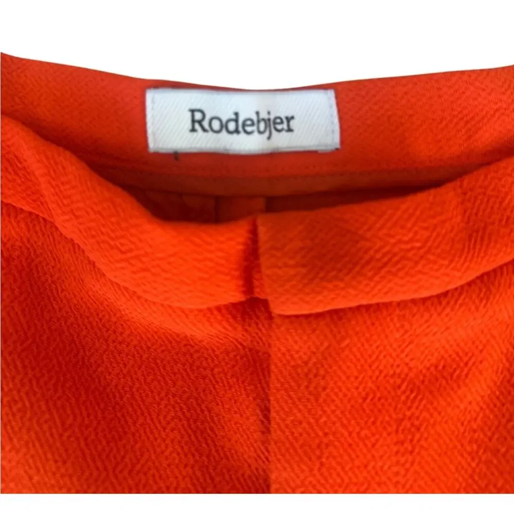 Rodebjer Orange Wide Leg Pant XS Trouser High Rise Split Hem Pleat Designer $345 - Picture 11 of 13